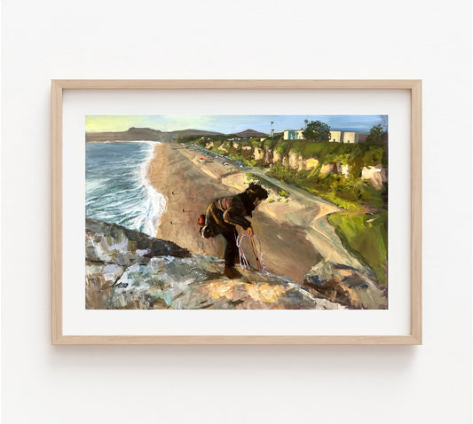 "Climber at Pointe Dume" Paper Print